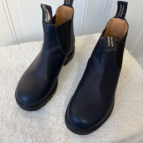 Blundstone Dark Blue Leather Chelsea Boots - Picture 2 of 8